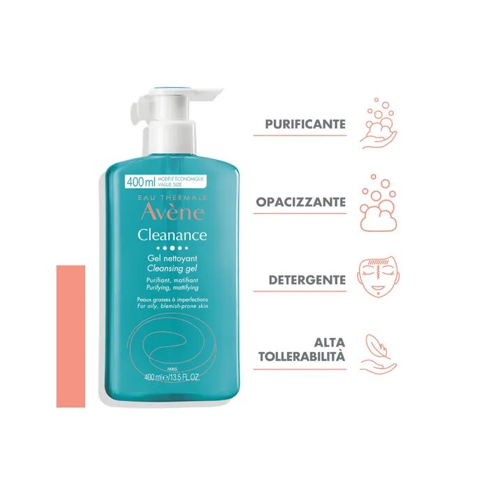 Eau Thermale Avène Cleanance Gel Detergente Purificante Pelle Grassa Con Imperfezioni 400ml-9