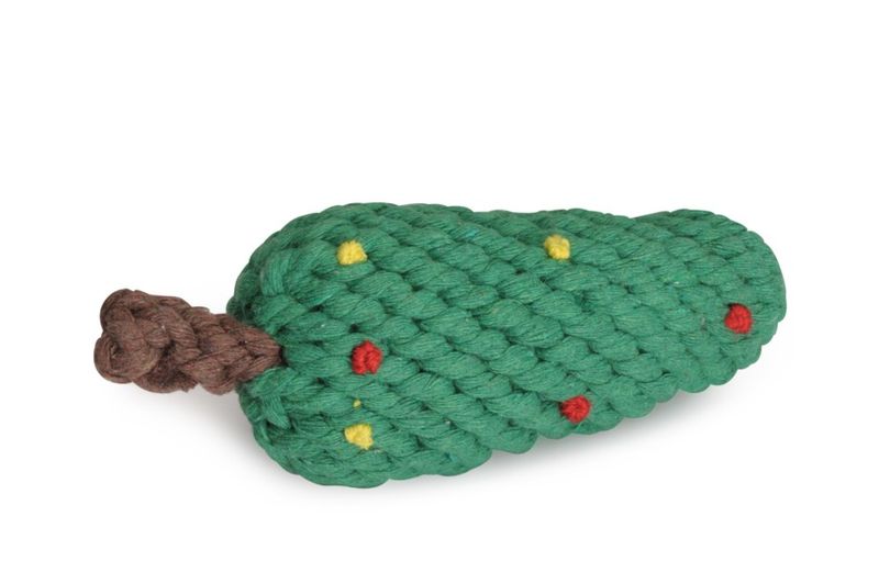 GIOCO CANE ALBERO NATALE CORDA 16CM-1