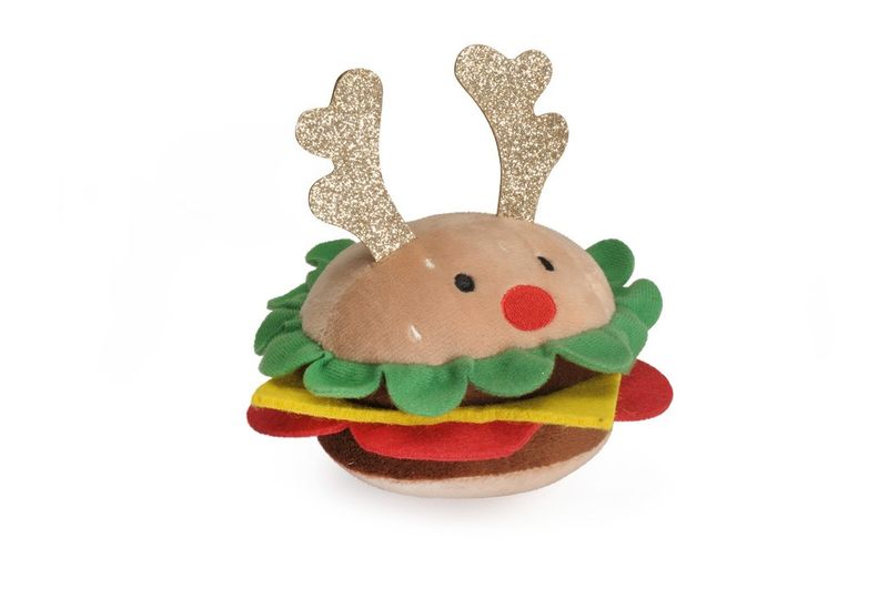 GIOCO CANE HAMBURGER NATALE C/SQUEAKER-1