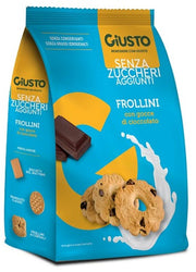Giusto Senza Zucchero frollini con gocce di cioccolato senza glutine 350g-1