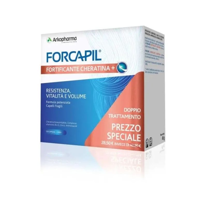 Arkopharma Forcapil Fortificante Cheratina 2 Promo Pack Da 60 Capsule-1