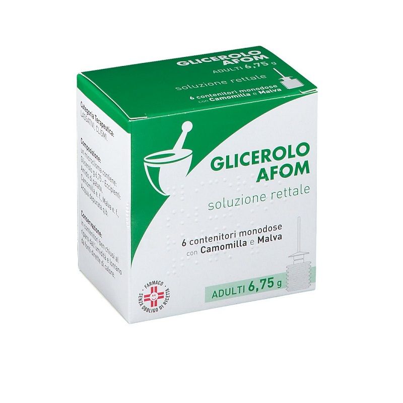 Glicerolo Afom Soluzione Rettale per adulti 6 contenitori monodose 6,75g-1