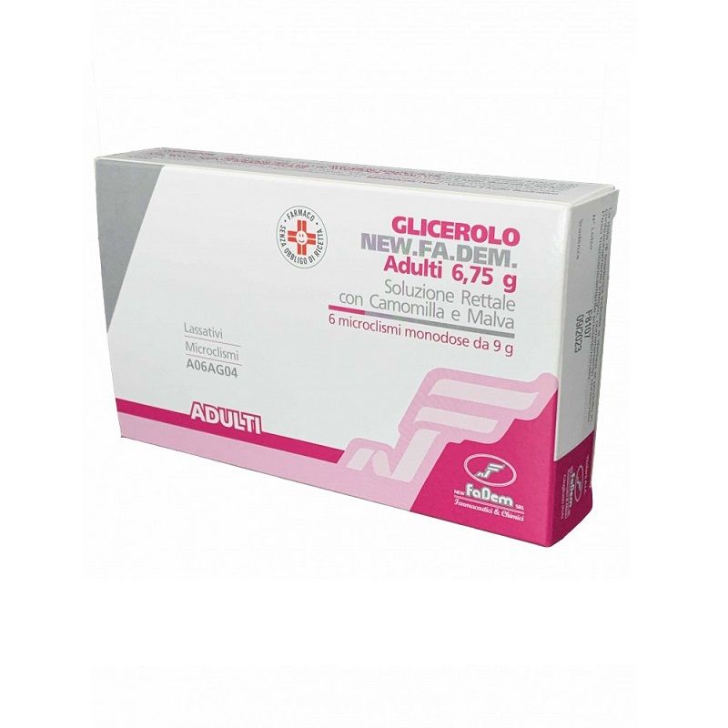 Glicerolo Soluzione Rettale Adulti con Camomilla e Malva 6,75g microclismi monodose 6 pezzi-1