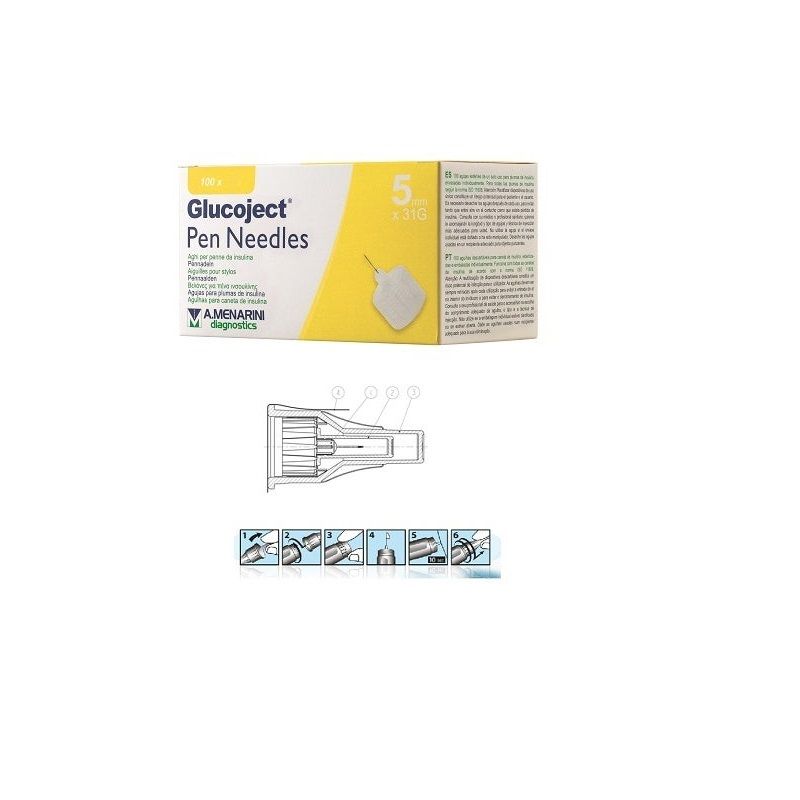 Glucoject Ago Per Penna Insulina 5mm Gauge 31 100 Pezzi-1