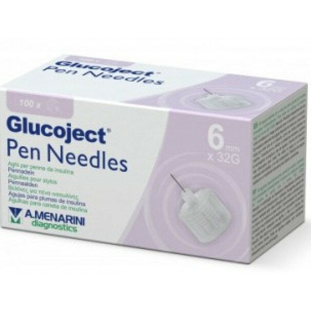Glucoject Ago Per Penna Insulina 6mm Gauge 32 100 Pezzi-2