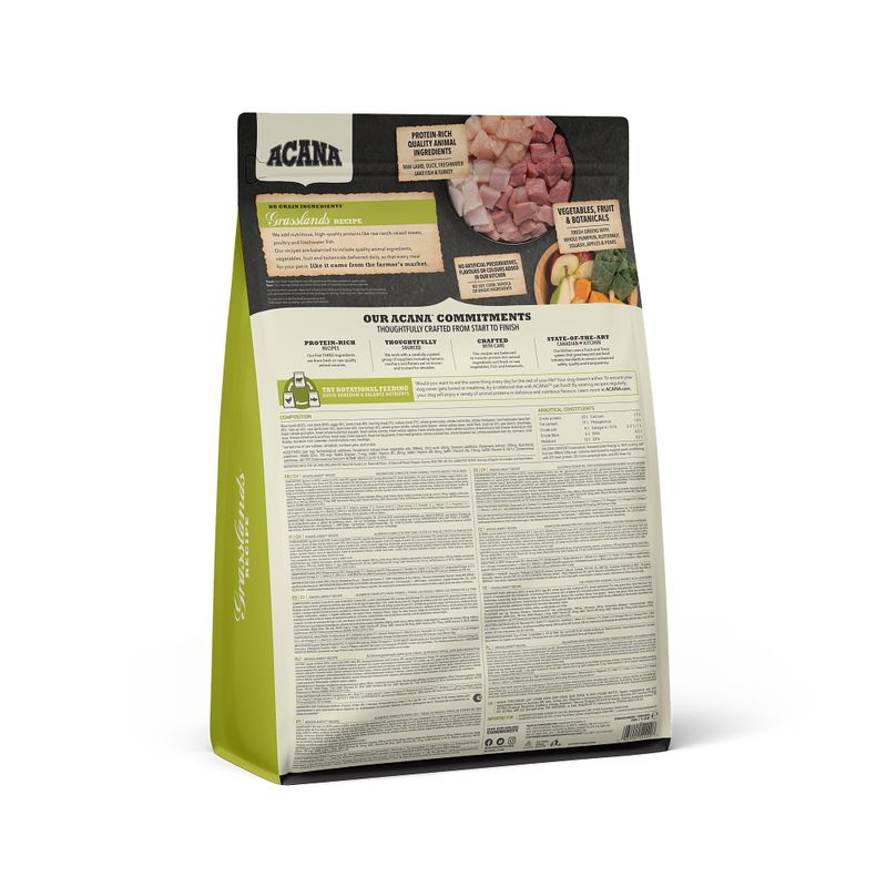 Acana Cane Grasslands Highest Protein Crocchette Agnello e Anatra Sacco 2kg-2