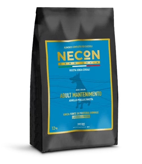 Necon Zero Grain Adult Mantenimento Crocchette Agnello E Piselli Cani Adulti Sacco 3kg-1