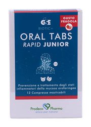 Gse Oral Tabs Rapid Junior per il benessere della gola gusto fragola 12 compresse masticabili-1