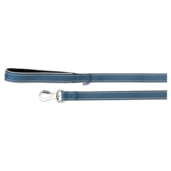 Camon Guinzaglio Con Maniglia In Neoprene E Cuciture Reflex Blu 2x120cm-1