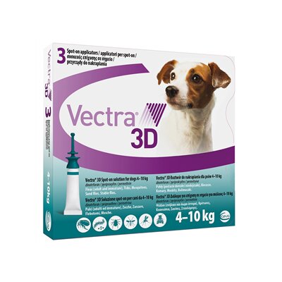 Vectra 3D Soluzione Antiparassitaria Spot-on per cani da 4-10kg Verde 3 pipette-2