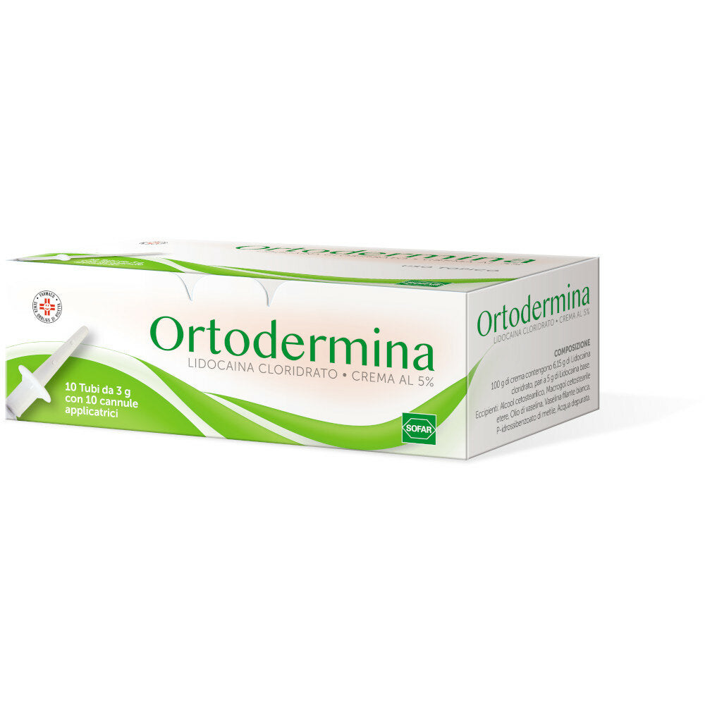Ortodermina Lidocaina Cloridrato Crema al 5% 10 tubi da 3g-2