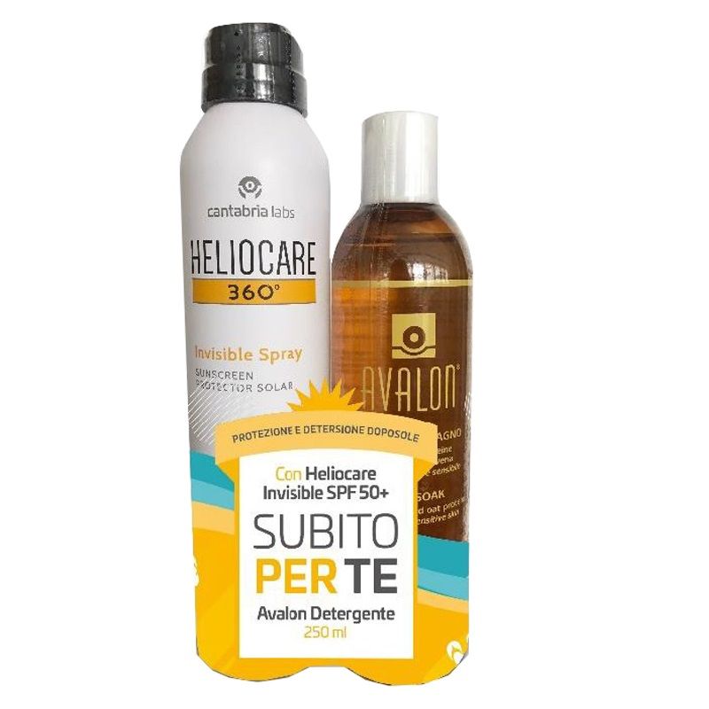 Heliocare 360° Invisible Spray SPF50+ Protezione alta corpo 200ml+ IN OMAGGIO Avalon detergente 250ml-1