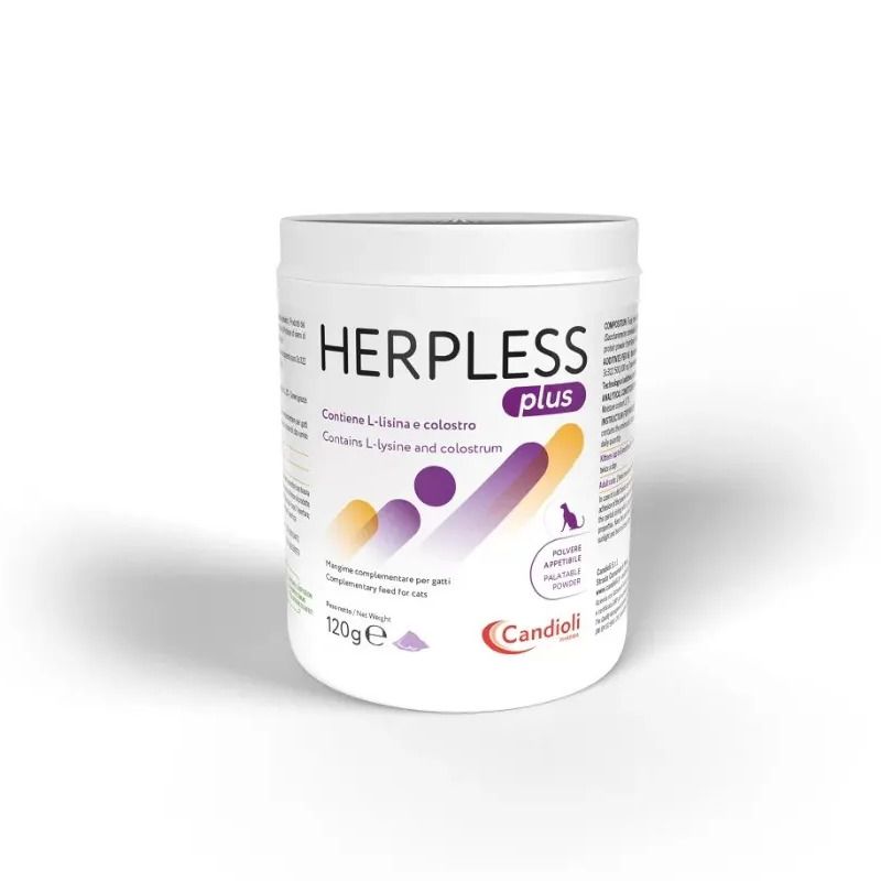 Candioli Herpless Plus Polvere Mangime Complementare Per Difese Immunitarie Gatti 120g-1