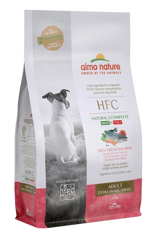 Almo Nature HFC Adult Crocchette Salmone Cani Adulti Taglia Mini E Piccola Sacco 1,2kg-1