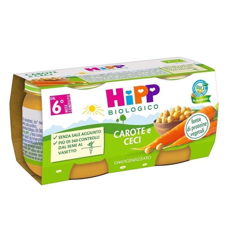 Hipp Bio Omogeneizzato Carote E Ceci 2x80g-1