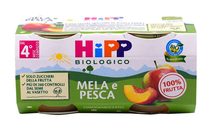 Hipp Omogeneizzato Bio mela e pesca 2x80g-1