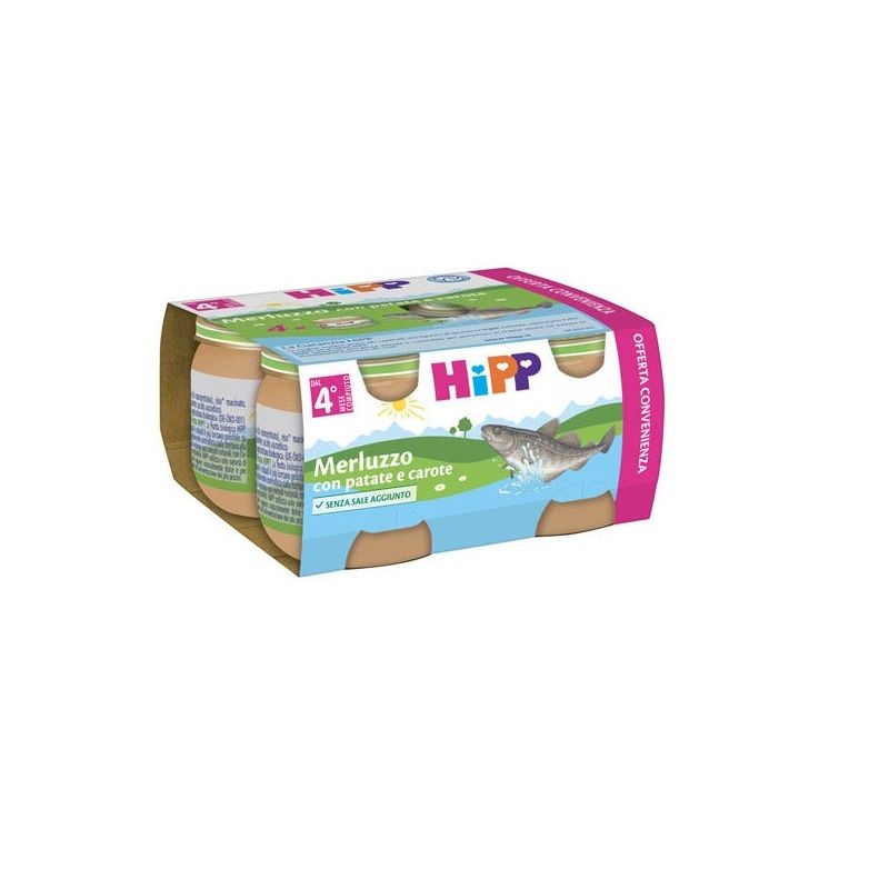 Hipp Omogeneizzato Merluzzo Carote E Patate 4x80g-1