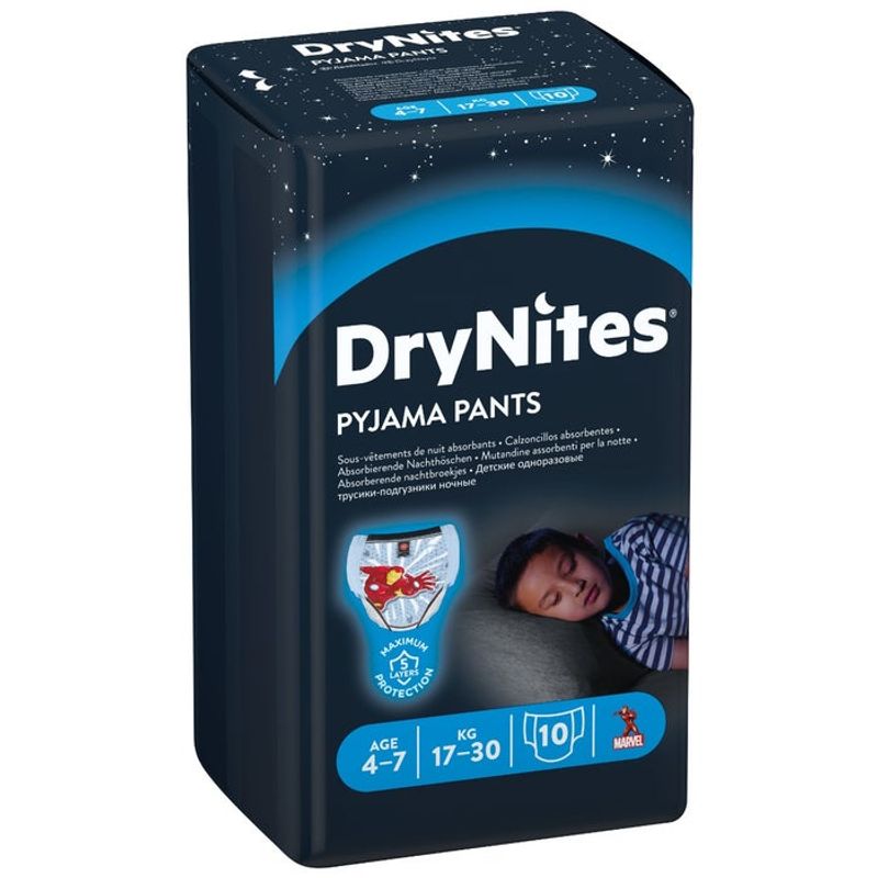 Huggies Drynites Boy Pyjama Pants 17-30kg 4-7 Anni 10 Pezzi-1