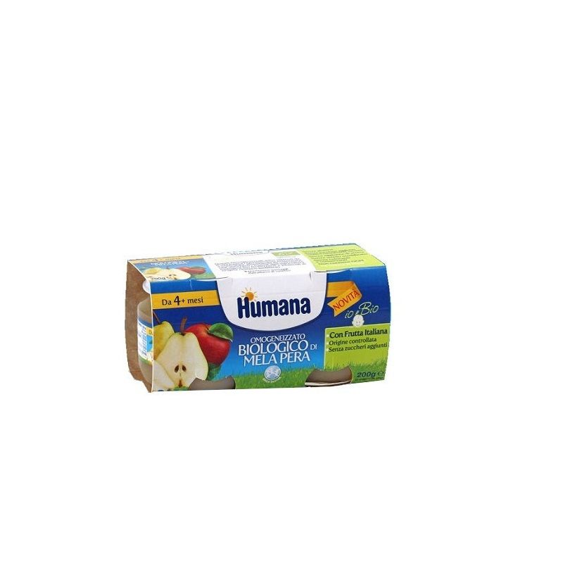 Humana Omogeneizzato Mela Pera Bio 2x100g 4Mesi+-1