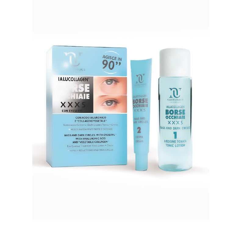 Natur Unique Ialucollagen Borse Occhiaie XXXS trattamento contorno occhi lozione tonica 30ml + crema-1