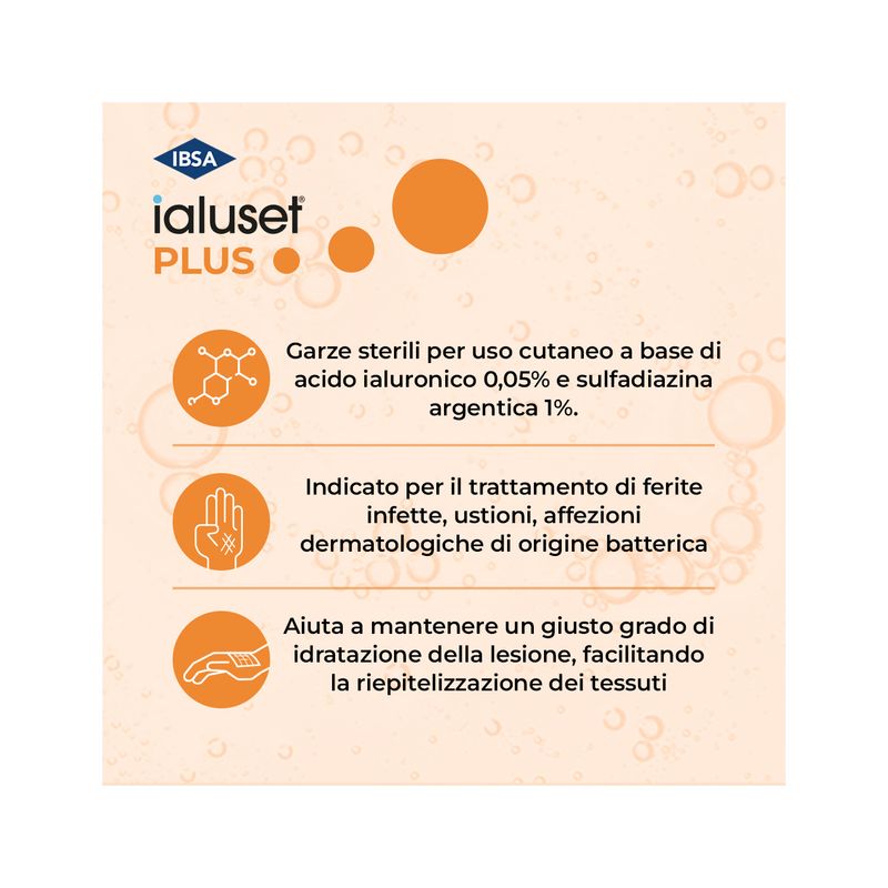 Ialuset Plus Garza per ferite infette e ustioni  10x10 10 pezzi-2