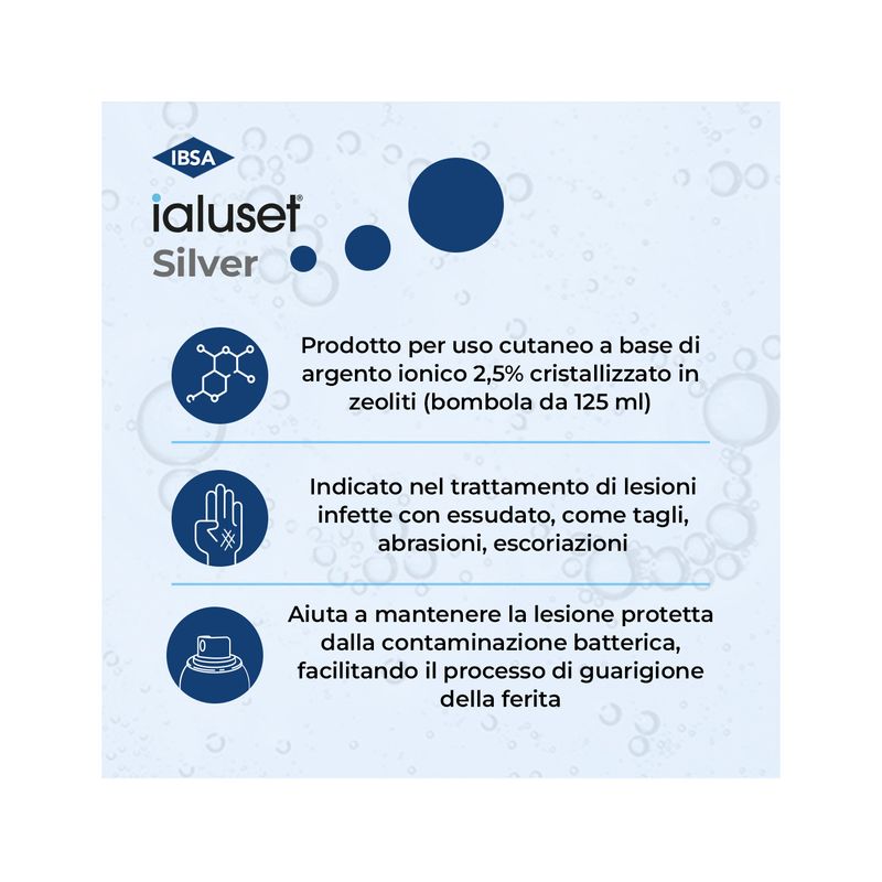 Ialuset Silver Spray polvere minerale per ferite 125ml-4