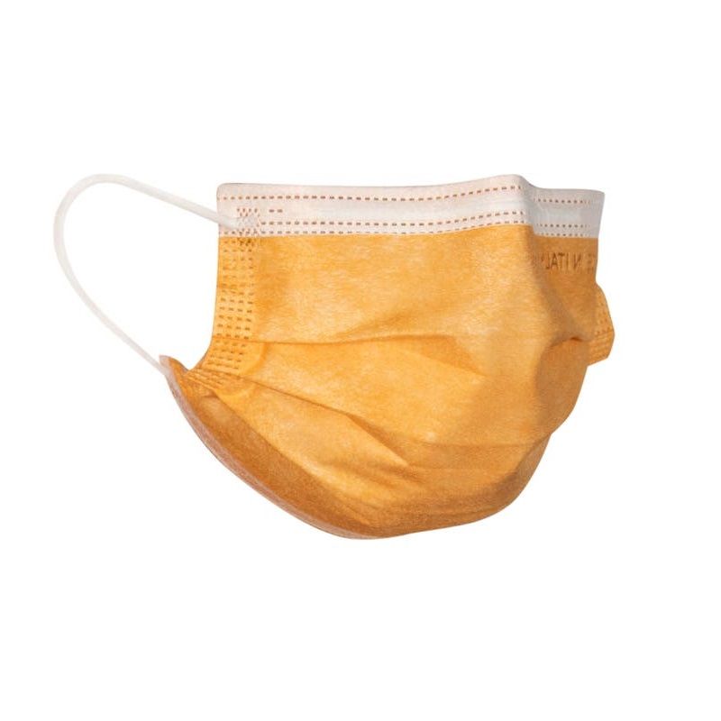 Mascherina chirurgica monouso adulto colore arancio 10 pezzi-1