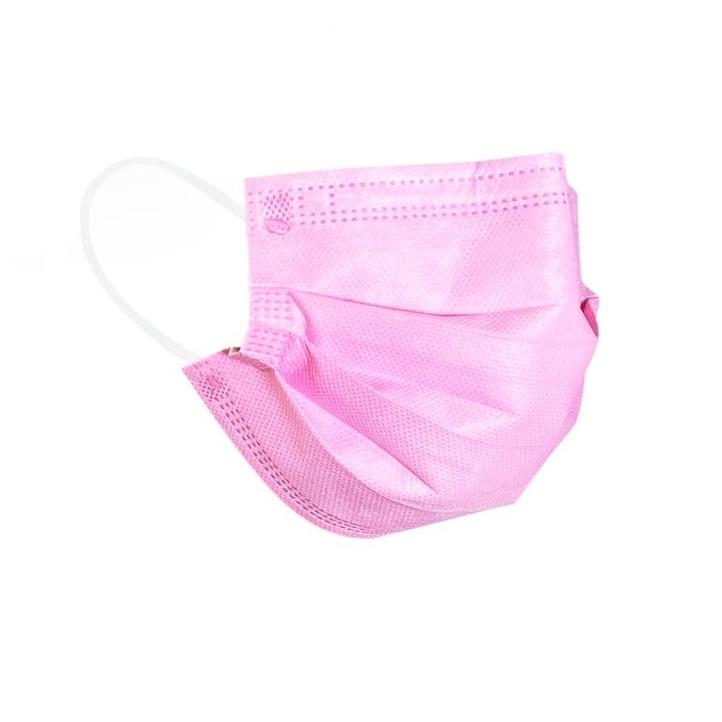Mascherina chirurgica monouso adulto colore rosa 10 pezzi-1