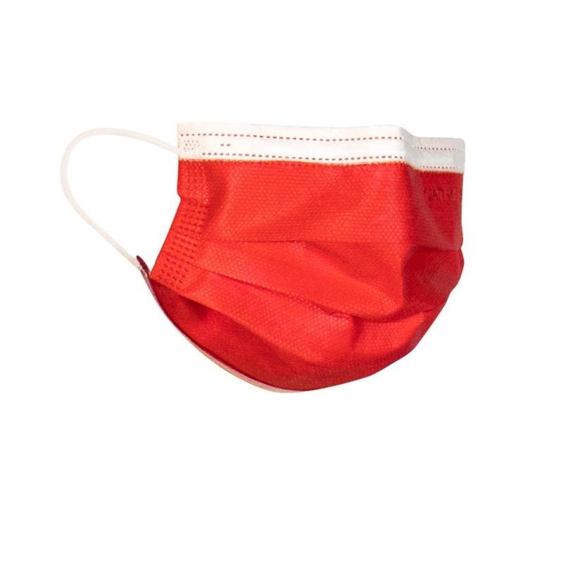 Mascherina chirurgica monouso adulto colore rosso 10 pezzi-1