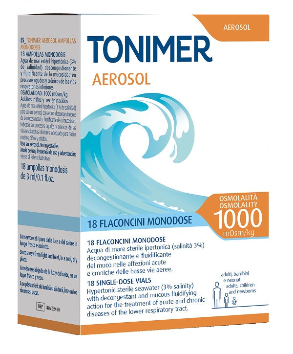 Tonimer Aerosol 1000MOSM/KG 18 Flaconcini Monodose Da 3ml