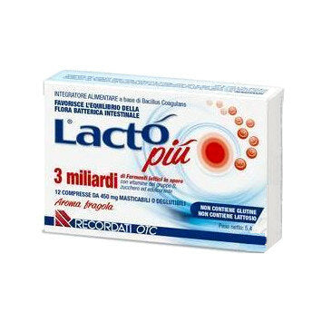 Lacto Piu' 3 miliardi di fermenti lattici 12 compresse aroma fragola-2