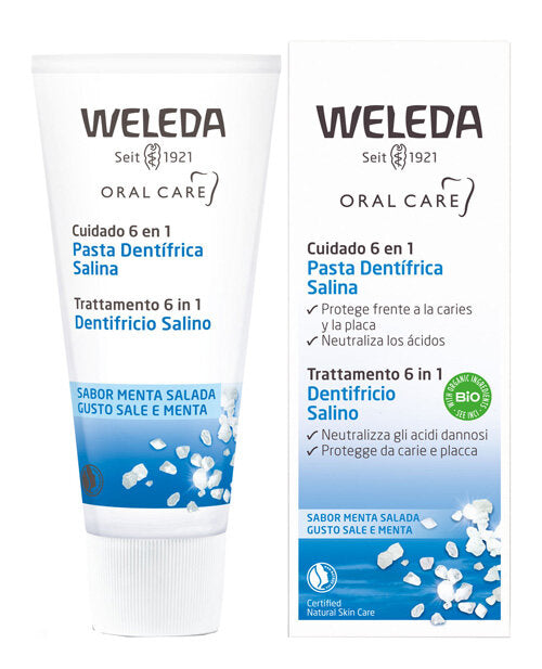 Weleda Oral Care dentifricio salino trattamento 6in1 75ml-2
