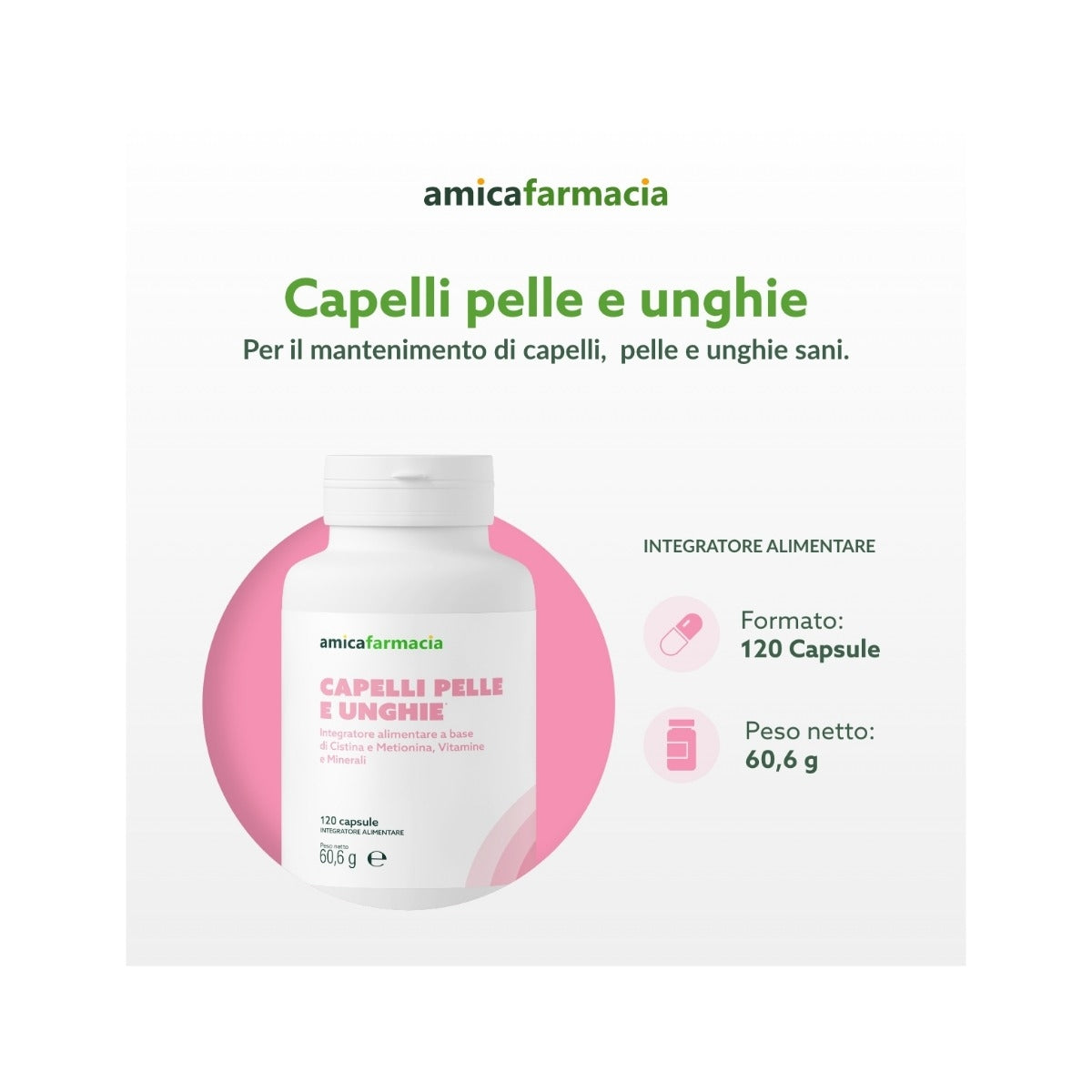 Amicafarmacia Capelli Pelle e Unghie integratore 120 capsule-8