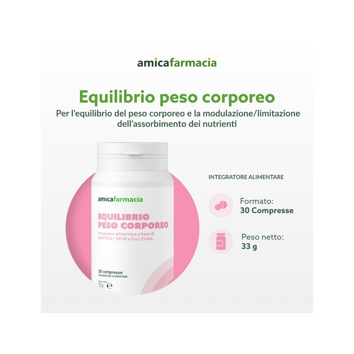 Amicafarmacia Equilibrio Peso Corporeo Integratore 30 compresse-5