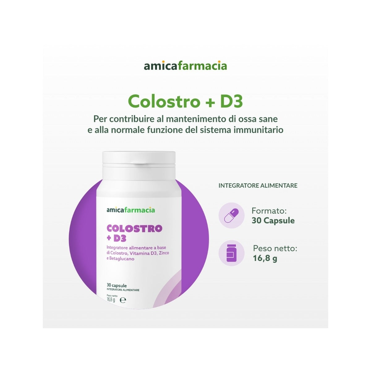 Amicafarmacia Colostro + D3 integratore 30 capsule-5