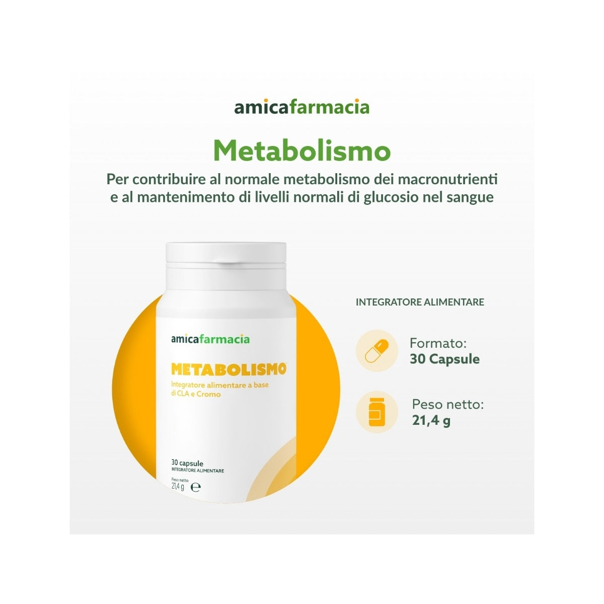 Amicafarmacia Metabolismo Integratore 30 Capsule-4
