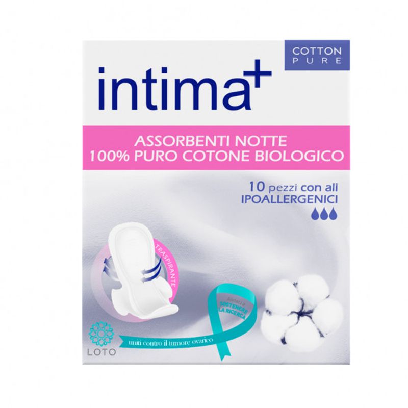 Intima + Assorbenti In Cotone Notte Con Ali 10 Pezzi-1