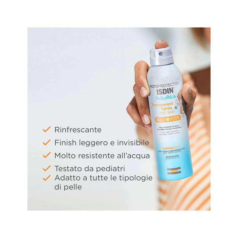 Isdin Fotoprotector Corpo Transparent Spray Wet Skin Pediatrics SPF50 250ml-4
