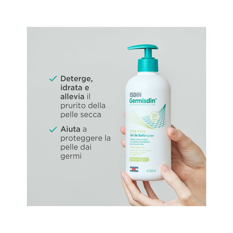 Isdin Germisdin Aloe Vera Gel da Bagno senza sapone 500ml-2