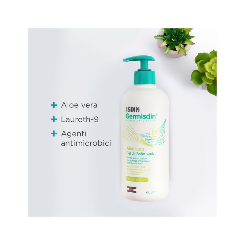 Isdin Germisdin Aloe Vera Gel da Bagno senza sapone 500ml-3