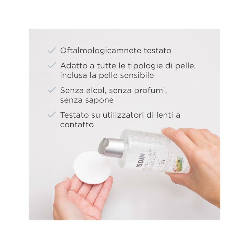 Isdin Micellar Solution Detersione Idratante Viso 400ml-5