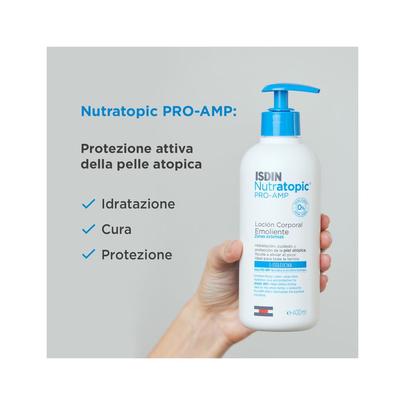 Isdin Nutratopic PRO-AMP Lozione Emolliente Pelle Atopica 400ml-2