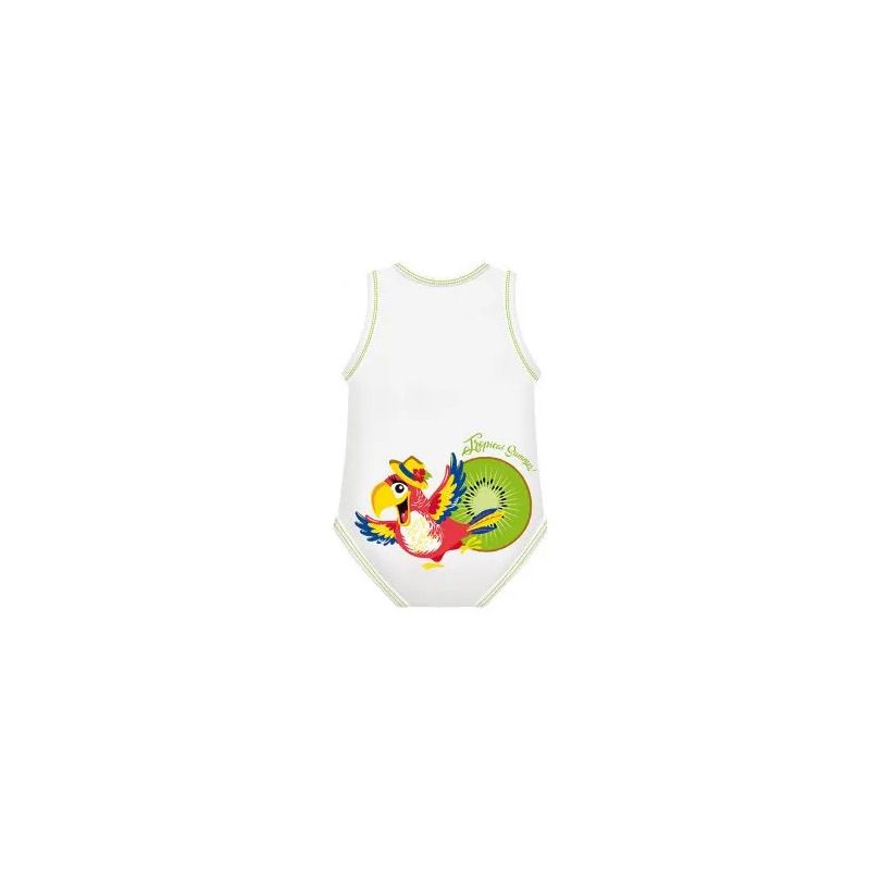 J Bimbi Body Neonato 0-36 mesi in fresco cotone biologico fantasia Pappagallo-1