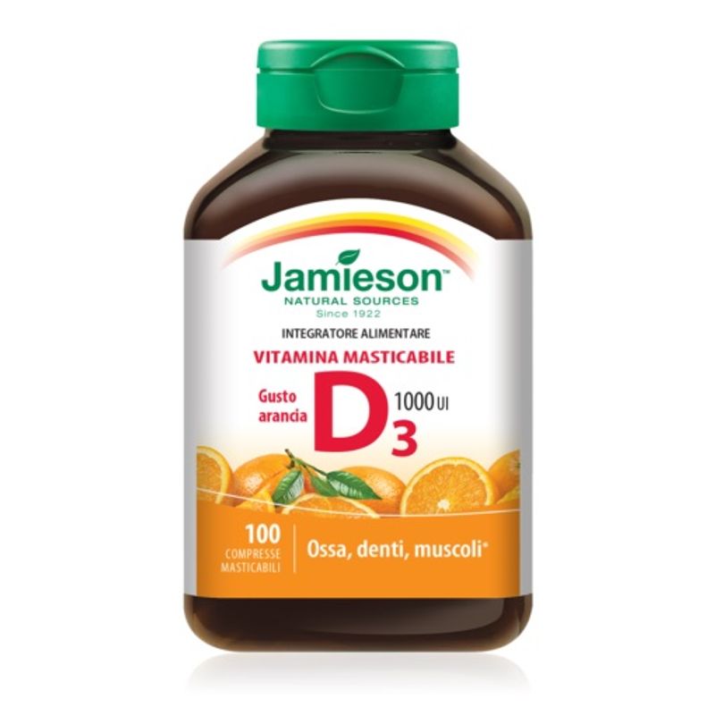Jamieson Vitamina D3 Masticabile gusto Arancia 100 compresse masticabili-1