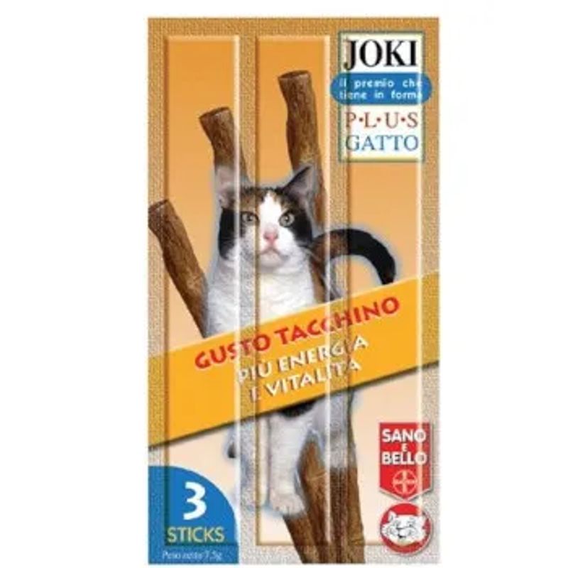 Joki Plus Bastoncino Con Tacchino Gatti Adulti 3x5g-1