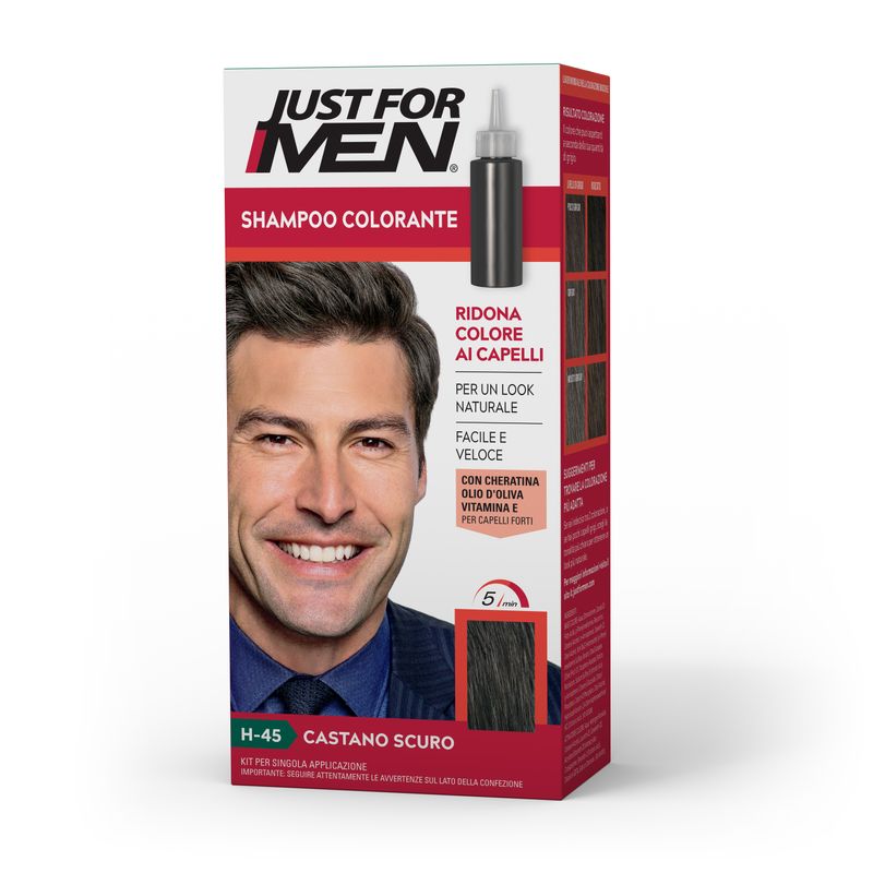 Just For Men Tinta per Capelli Uomo Castano Scuro 27,5ml-1