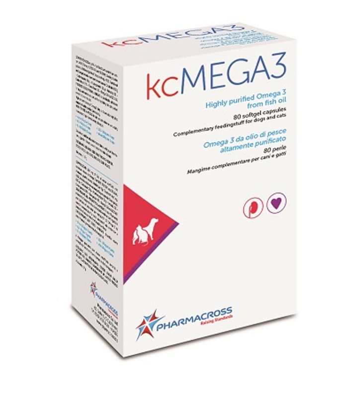 Kcmega3 Omega 3 Da Olio Di Pesce Mangime Complementare Cani/Gatti 80 Perle-1