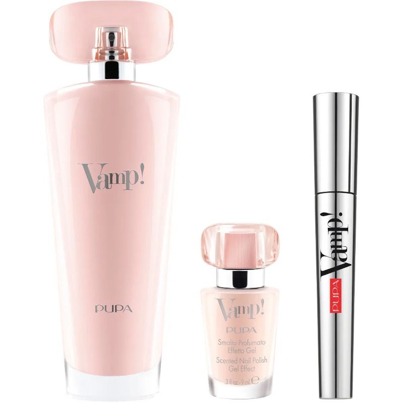 Pupa Kit Vamp Pink Eau De Parfum 100 ml+Mascara 9ml+Smalto Profumato Effetto Gel 9ml-1