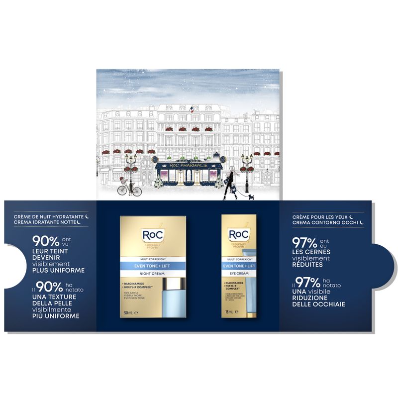Roc Even Tone + Lift Crema Viso Idratante Notte 50ml + Contorno Occhi 15ml-2