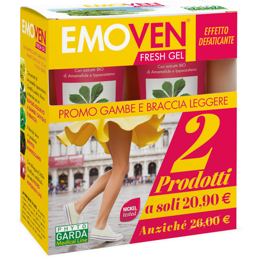 EmoVen Fresh Gel per il benessere delle gambe kit 2x125ml-2